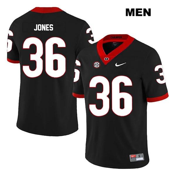 Georgia Bulldogs Men's Garrett Jones #36 NCAA Legend Authentic Black Nike Stitched College Football Jersey CZD8656AL